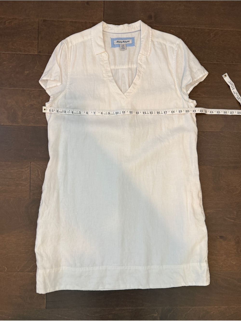 Tommy Bahama Two Palms White Linen V-Neck Lined Dress Pockets Large Excellent - Picture 6 of 8